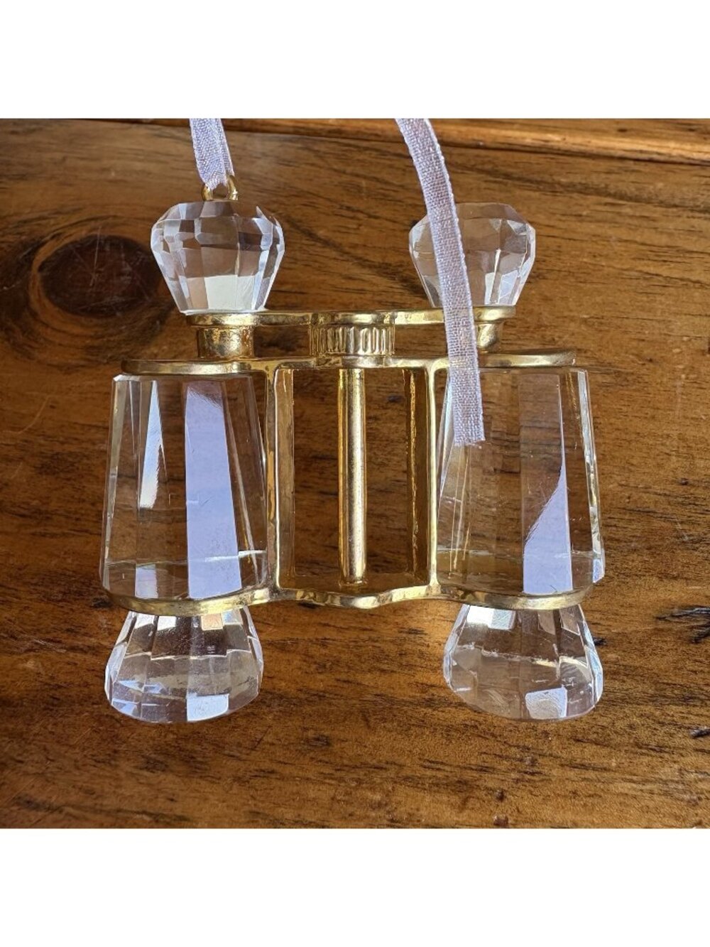 Dillards Trimmings Handcrafted Crystal & Gold Tone Binoculars Christmas Ornament